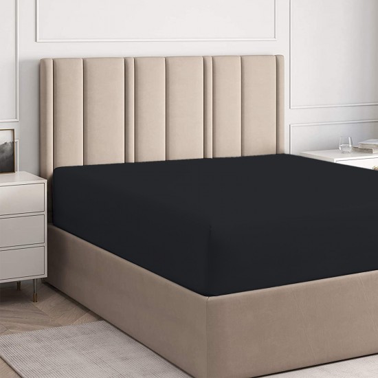 Extra Deep 25cm Fitted Sheets Bed Sheets & Pillow Cases Single Double King Size