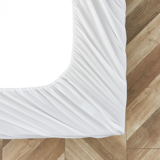 400 Thread 100% Cotton Percale Extra Deep Fitted Sheet Fully Elasticated White