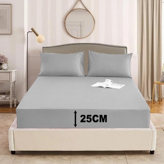 Extra Deep 25cm Fitted Sheet Bed Sheets Single Double King Super King Bed Size