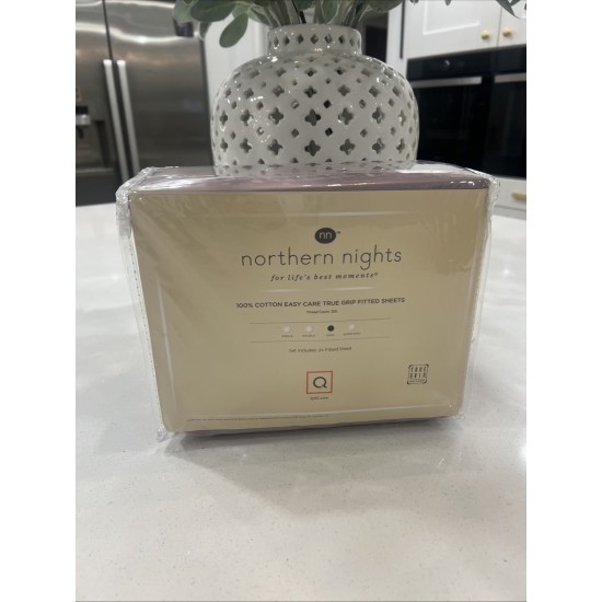 Northern Nights 300TC 100% Cotton Sateen Set of 2 Deep Pocket Fitted Sheets-King