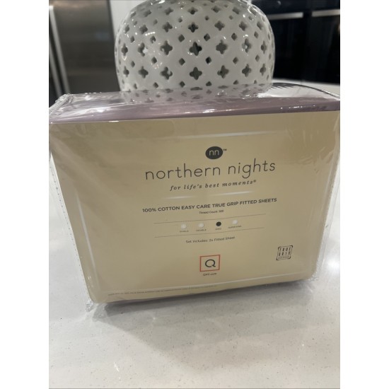 Northern Nights 300TC 100% Cotton Sateen Set of 2 Deep Pocket Fitted Sheets-King
