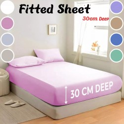 Extra Deep 30? cm Fitted Sheet? Bed Sheet Single Double King & Super King Size