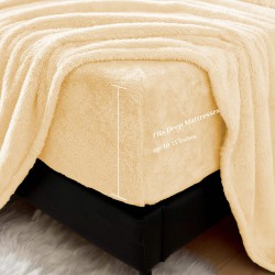 Teddy Fleece Deep Fitted Single Sheet Soft Thermal Warm Cosy Double King Bedding