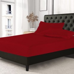 100% Poly Cotton Bed Sheets Extra Deep Full Fitted Sheet Single Double King Size