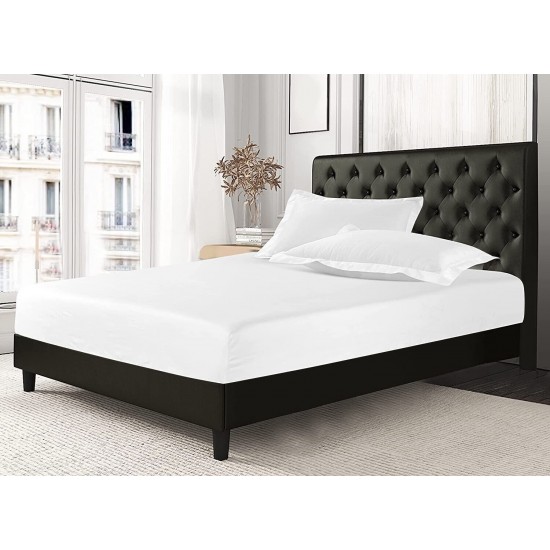 100% Poly Cotton Bed Sheets Extra Deep Full Fitted Sheet Single Double King Size