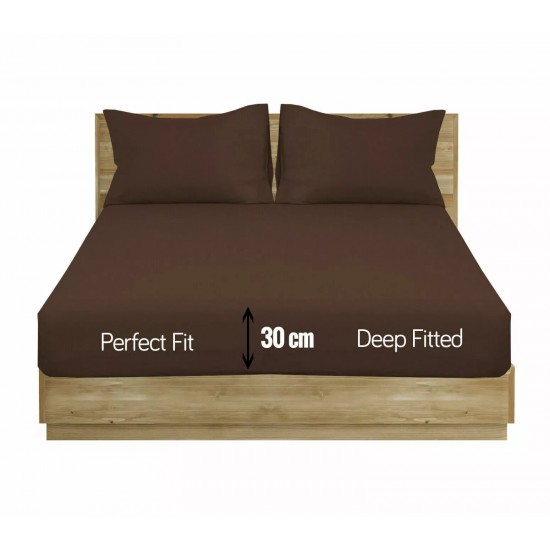Extra Deep 30cm Fitted Sheet Bed Sheets 100% Poly Cotton Single Double King Size
