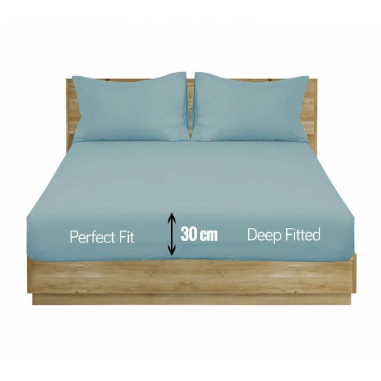 Extra Deep 30cm Fitted Sheet Bed Sheets 100% Poly Cotton Single Double King Size