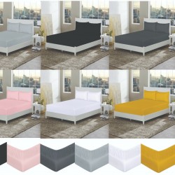 Luxury Microfiber Deep Fitted Sheet 25/30/40cm Single Double King Super King
