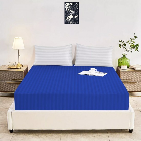 Striped Fitted Sheet 30cm Deep Pocket Ultra Soft Bed Sheets Single Double King