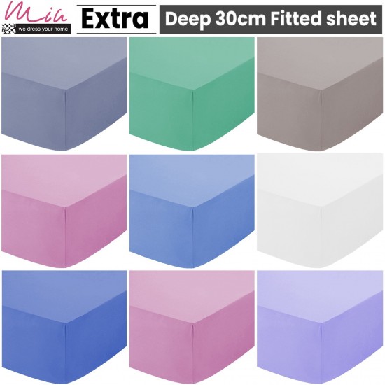 Extra Deep 30cm Full Fitted Sheet Hotel Quality Bed Sheets Single Double King