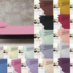 Luxury Easy Care Polycotton Fitted Sheet Bed Sheet Extra Deep 25cm