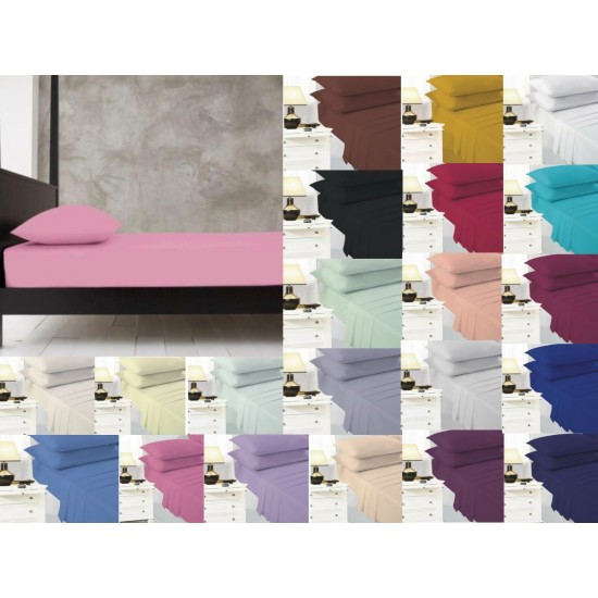 Luxury Easy Care Polycotton Fitted Sheet Bed Sheet Extra Deep 25cm