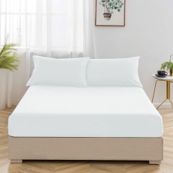 Deep 25cm Fitted Sheet Bed Sheets Poly Cotton Anti Wrinkle