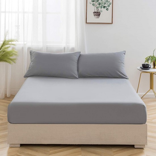 Deep 25cm Fitted Sheet Bed Sheets Poly Cotton Anti Wrinkle