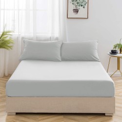 Deep 25cm Fitted Sheet Bed Sheets Poly Cotton Anti Wrinkle