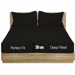 Extra Deep Elastic 30cm Fitted Bed Sheets For Mattress Single/Double/King&SK