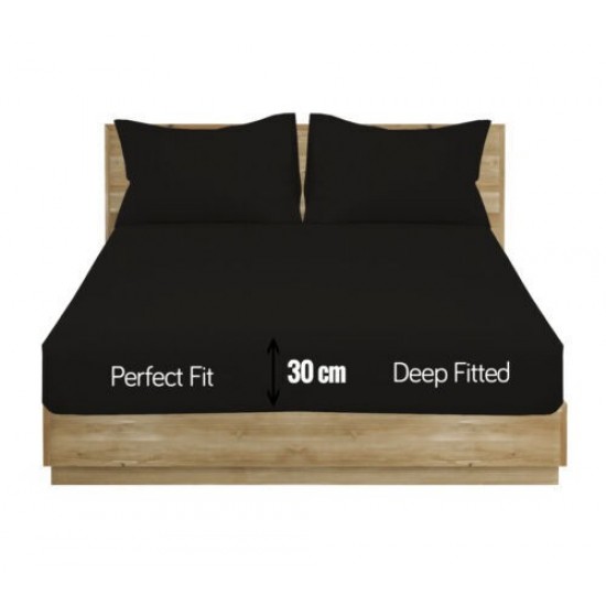 Extra Deep Elastic 30cm Fitted Bed Sheets For Mattress Single/Double/King&SK