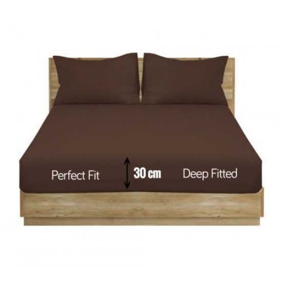 Extra Deep Elastic 30cm Fitted Bed Sheets For Mattress Single/Double/King&SK