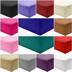 Full Fitted Sheets 100% Cotton 200 Thread Count, Single Double King & Super King