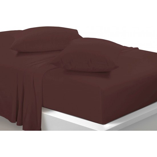 Poly Cotton Luxury Non-Iron Percale Fitted Sheet Single Double King Super King