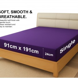 Plain Fitted Bed Sheets - Single Double King Super King - Super Soft Touch✔