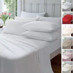 Extra Deep Flannelette Fitted Sheets, Warm Soft Brushed Cotton Bed Sheets