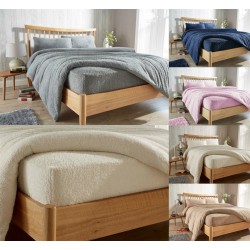 Teddy Fleece Extra Deep Fitted Sheet Cosy Warm Bed Sheets Single Double King