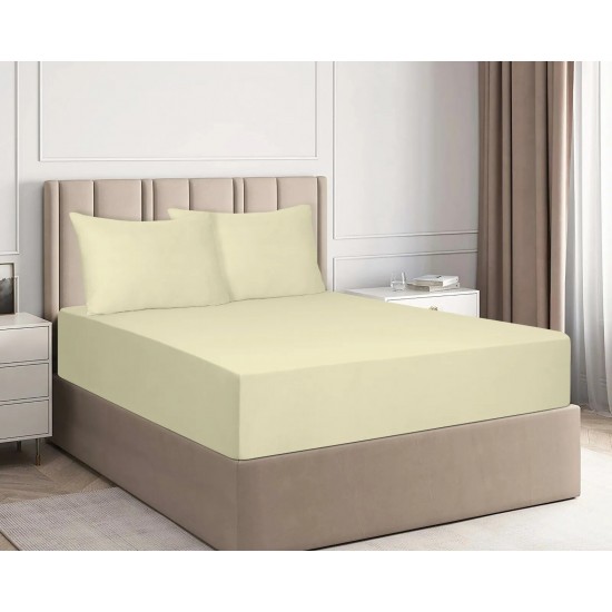 JERSEY Cotton Extra Deep 30cm Fitted Sheet Single Double Super King Pillow Cases