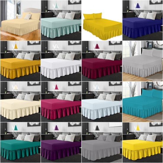 Easy Care Polycotton Valance Bed Sheets Single Double King Super King Sizes