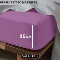 Deep Fitted Sheet 25cm Pocket Microfiber Soft Bed Sheet Hotel Bedding Double