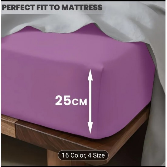 Deep Fitted Sheet 25cm Pocket Microfiber Soft Bed Sheet Hotel Bedding Double