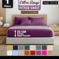 Deep Fitted Sheet 25cm Pocket Microfiber Soft Bed Sheet Hotel Bedding Double