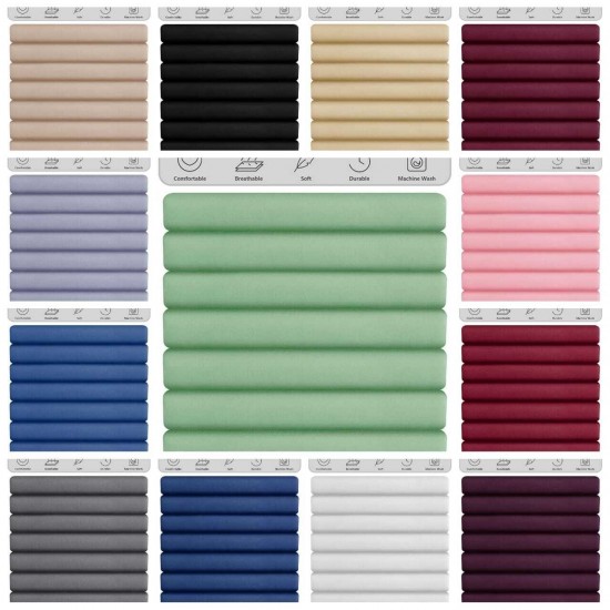 Flat Sheet Bed Sheets Polyester Cotton Percale 180 TC Single Double King