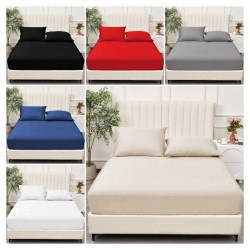 Fitted Sheet Bed Sheet 30cm Extra Deep Soft Sheet Single Double King Super King