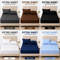 Full Fitted Extra Deep Sheet 30cm Ultra Soft Bed Sheets Single Double K Super K