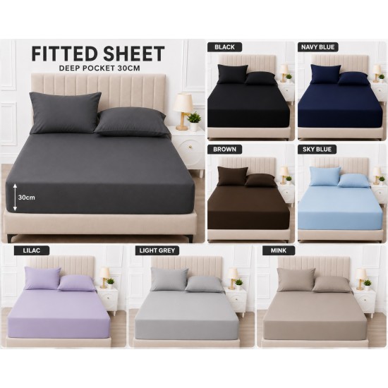 Full Fitted Extra Deep Sheet 30cm Ultra Soft Bed Sheets Single Double K Super K