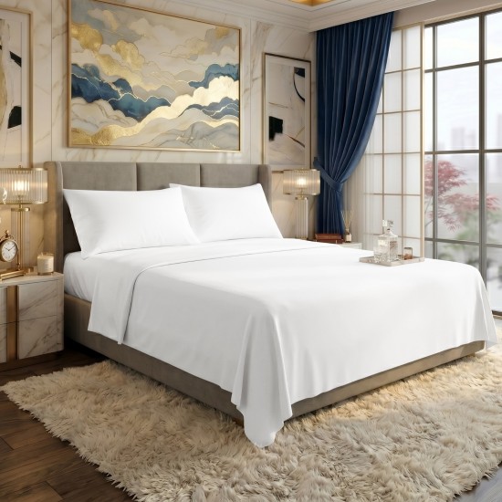 Luxury Flat Sheet Ultra Soft Brushed Microfibre Bed Sheets Single Double King SK