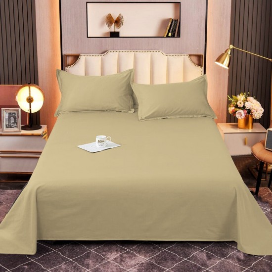 Full Flat Sheets 100% Pollycotton Bed Sheet Single Double King Size