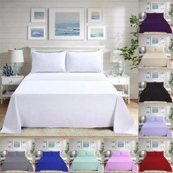 Full Flat Sheets 100% Pollycotton Bed Sheet Single Double King Size
