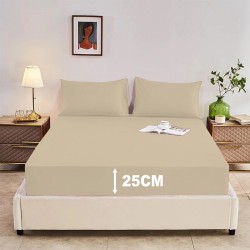 Extra Deep 25cm Full Fitted Sheet Bed Sheets Single Double King Super King Size