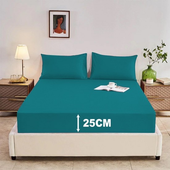 Extra Deep 25cm Full Fitted Sheet Bed Sheets Single Double King Super King Size