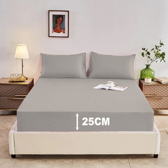 Extra Deep 25cm Full Fitted Sheet Bed Sheets Single Double King Super King Size