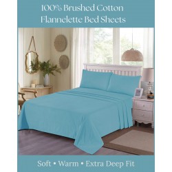 Thermal Flannelette 100% Brushed Cotton Fitted Sheet Set Or Flat Bed Sheets