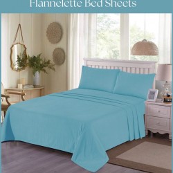 Thermal Flannelette 100% Brushed Cotton Fitted Sheet Set Or Flat Bed Sheets