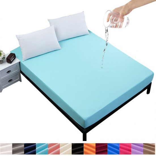 Waterproof Fitted Sheet Extra Deep Mattress Protector 13 Color 7 Size Bed Cover