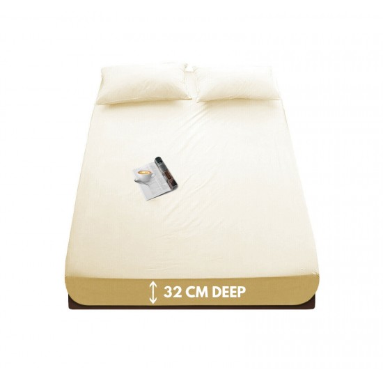 Thermal Flannelette Soft Cosy Brushed 100% Cotton Fitted Sheet 32cm Extra Deep