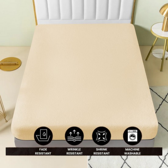 Extra Deep Teddy Fleece Fitted Sheet Sherpa Cosy Winter Warm Double Bedding NEW