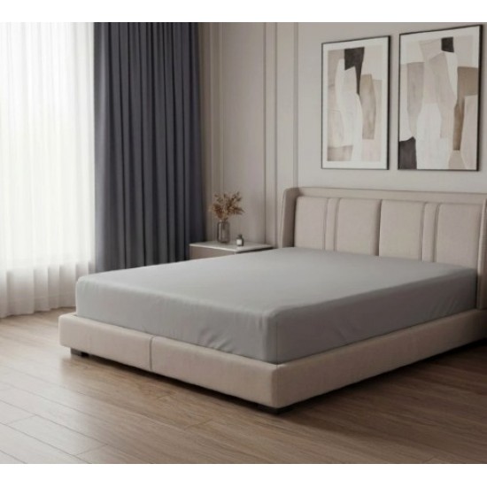 DEEP FITTED BED SHEET DOUBLE SILVER GREY GU174 SPECTRUM MITRE NEW IN PACK