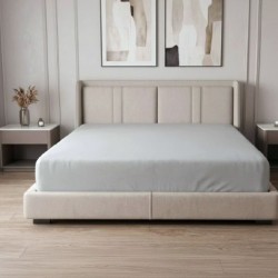 DEEP FITTED BED SHEET DOUBLE SILVER GREY GU174 SPECTRUM MITRE NEW IN PACK