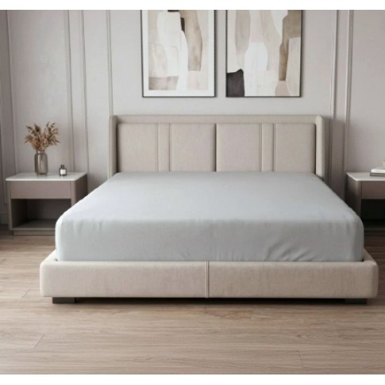 DEEP FITTED BED SHEET DOUBLE SILVER GREY GU174 SPECTRUM MITRE NEW IN PACK